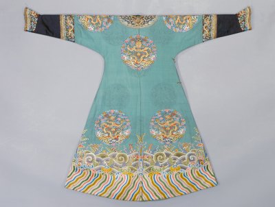 图片[3]-Green yarn embroidered eight regiment Kui Long single robe-China Archive